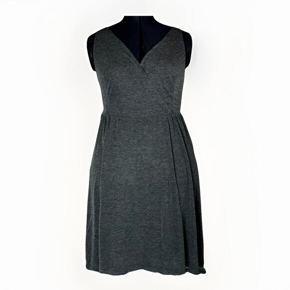 prAna Delori Swim Coverup Dress Charcoal Gray Strap Tank Babydoll V-Neck LG/XL - Picture 1 of 5